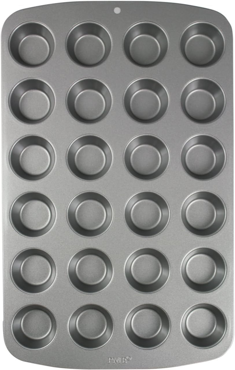 CSB111 Antihaftbeschichtete Mini-Muffinform Mit 24 Löchern Aus Karbonstahl, Edelstahl, Silver, 39.4 X 24.6 X 2.1 Cm Molds and trays for baking Naty Shop 39.4 X 24.6 X 2.1 Cm Einzeln