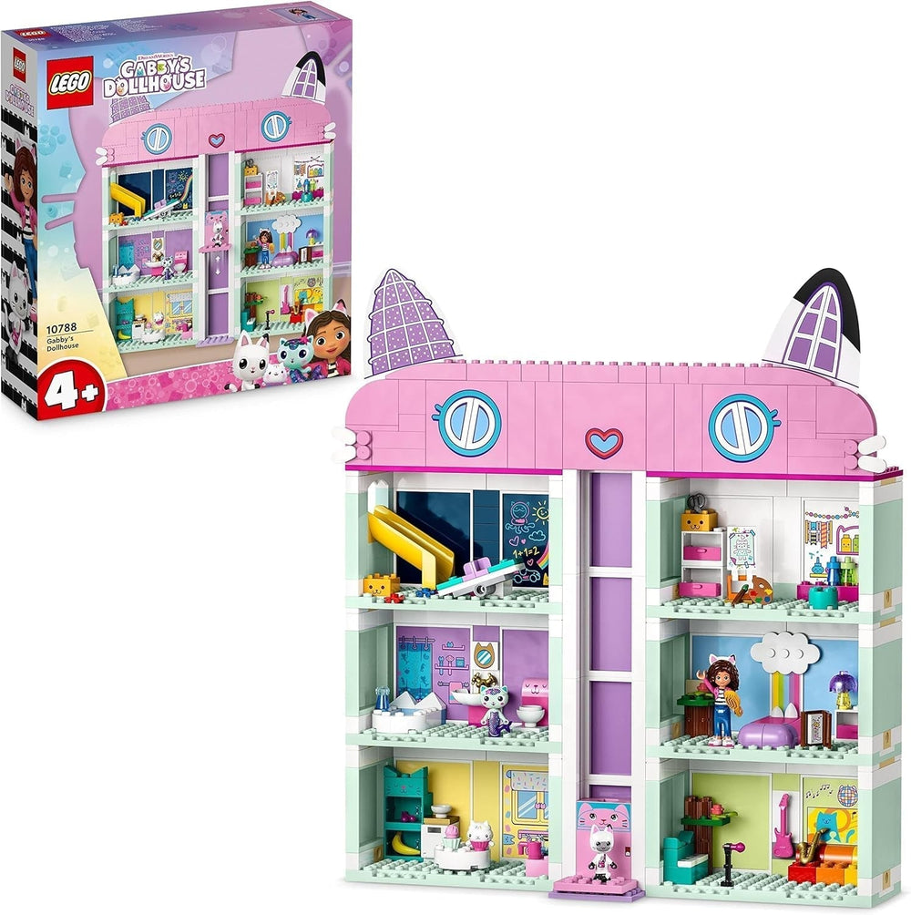 Lego 10788 Gabby's Dollhouse Toy Set, 8 Rooms and 4 Floors Gabby's Dollhouse Toy with Pandi, Meerkat, Kuchi Figures and Accessories, Gift for 4-Year-Old Girls, Boys and Children Building Sets Besuche den LEGO-Store Single
