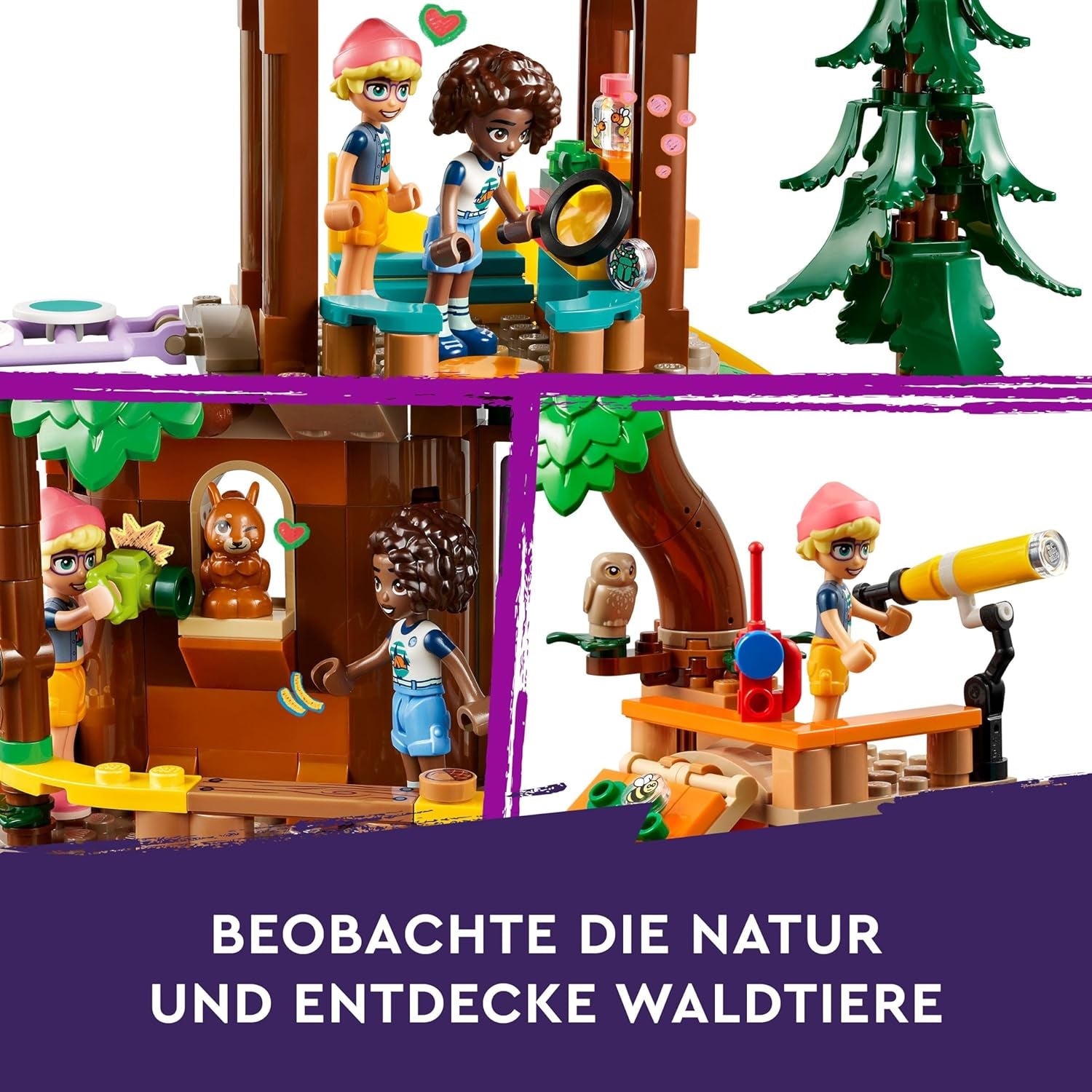 LEGO Friends Tree House At Adventure Camp, Playset for Girls and Boys 8 Years Old with 5 Figures and 5 Animals, Gift Idea for Creative Games, Sports Toys, Doll House 42631 Building Sets Besuche den LEGO-Store