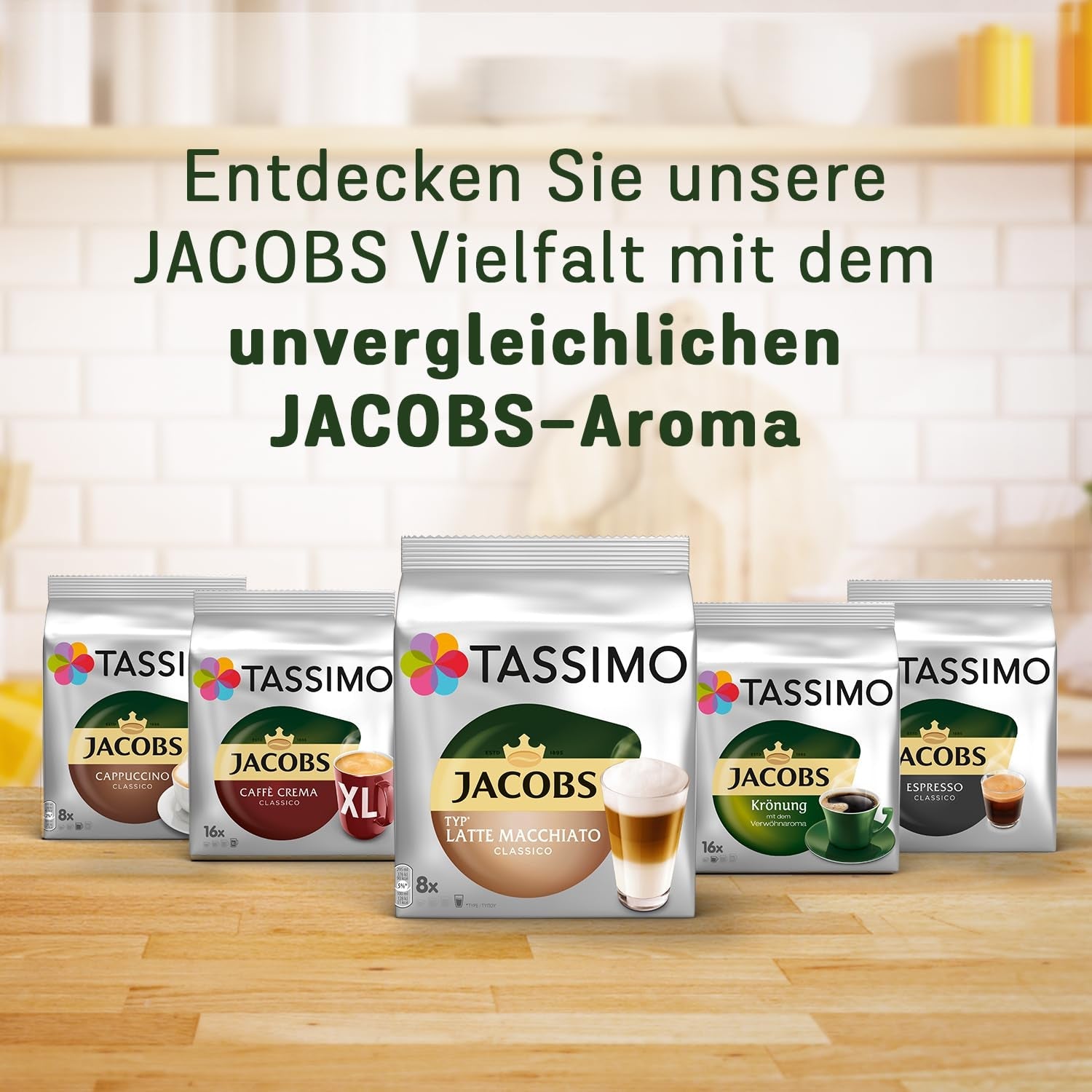 Tassimo Kapseln Jacobs Café au Lait, 5 x 16 Pads, 80 Kaffeekapseln