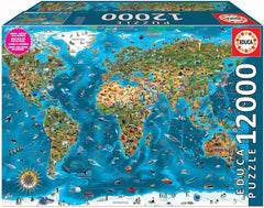 Educa - Wonder of the world, jigsaw puzzle 12000 pieces for adults and children from 14 years old, world map (19057) Puzzle Naty Shop Default title
