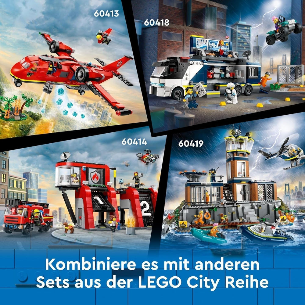 LEGO City Police Truck with Lab, Quad Police Set and Toy Truck for Kids, Gift for Boys and Girls 7 Years and Up, Plus 5 Minifigures - 2 Policemen, 1 Scientist and 2 Crooks 60418 Building Sets Beuche den LEGO-Store