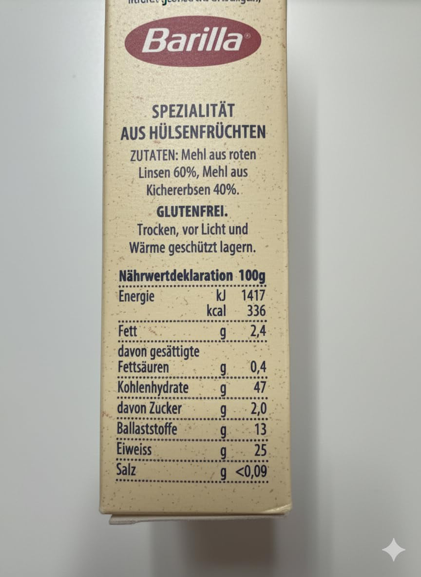 Barilla Risoni from legumes - red lentils and chickpeas, 1 pack (1 x 300g)