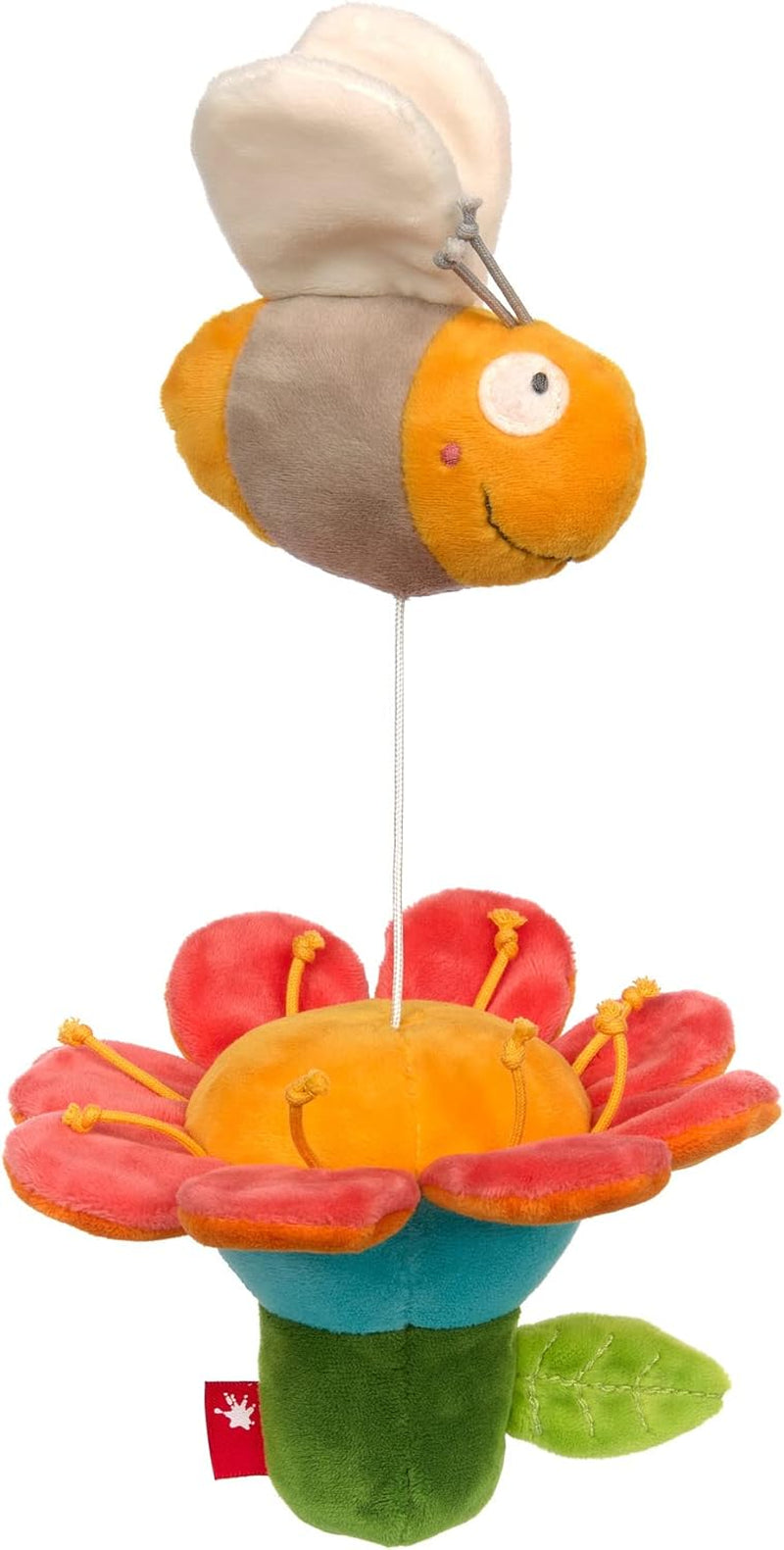 SIGIKID 42613 Zornăitor floare și albină PlayQ fete și băieți jucărie pentru copii recomandată de la 3 luni multicolor Jucarii Bebe Naty Shop