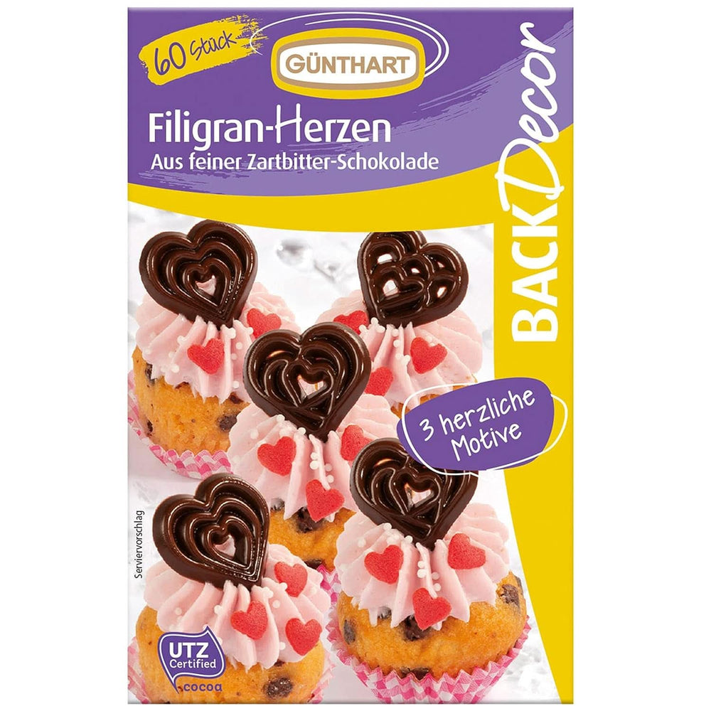 Günthart Backdecor, 90 pieces chocolate letters, alphabet and numbers in fine dark chocolate, 47 grams Naty Shop