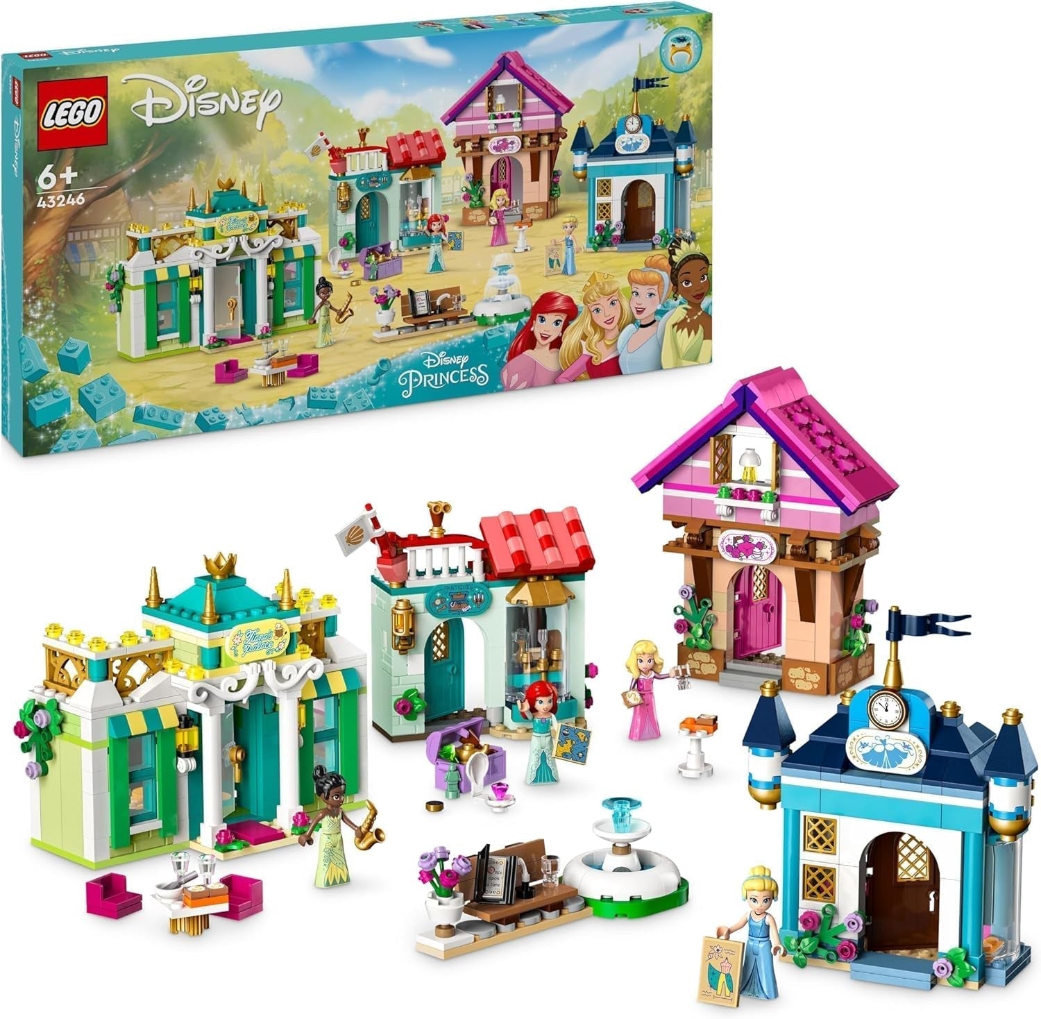 LEGO Disney Princess: Disney Princess Adventure Market, Toy House with 4 Dolls including Cinderella and Ariel, Playset with Treasure Map, Gift for Girls and Boys from 6 Years 43246 Building Sets Besuche den LEGO-Store Single