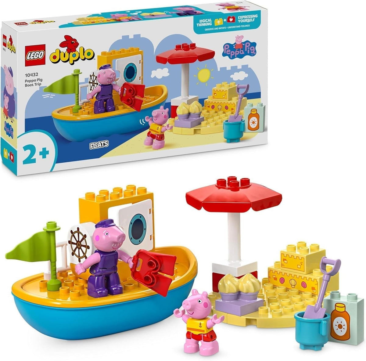 LEGO DUPLO Peppa's Boat Trip: Build and Rebuild Toy Boat Playset with 2 Figures, Creative Toy, Gift Idea for 2-Year-Olds, Boys and Girls 10432 Building Sets Besuche den LEGO-Store Default Title