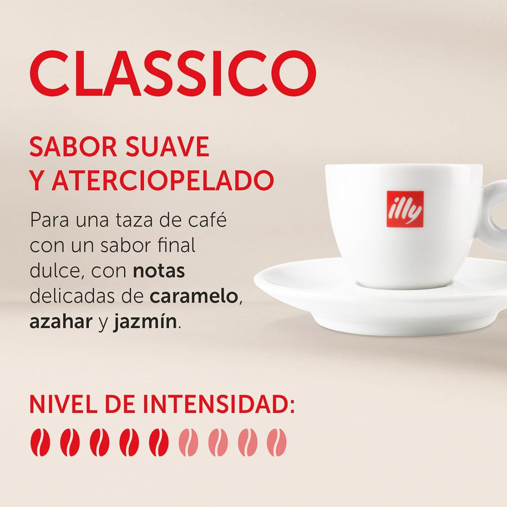 illy, Kaffeebohnen Zum Mahlen CLASSICO, 100 % Arabica mit Noten von Orangenblüten und Jasmin, Sanfter Geschmack und Süßer Nachgeschmack, 1 Dose mit 500g