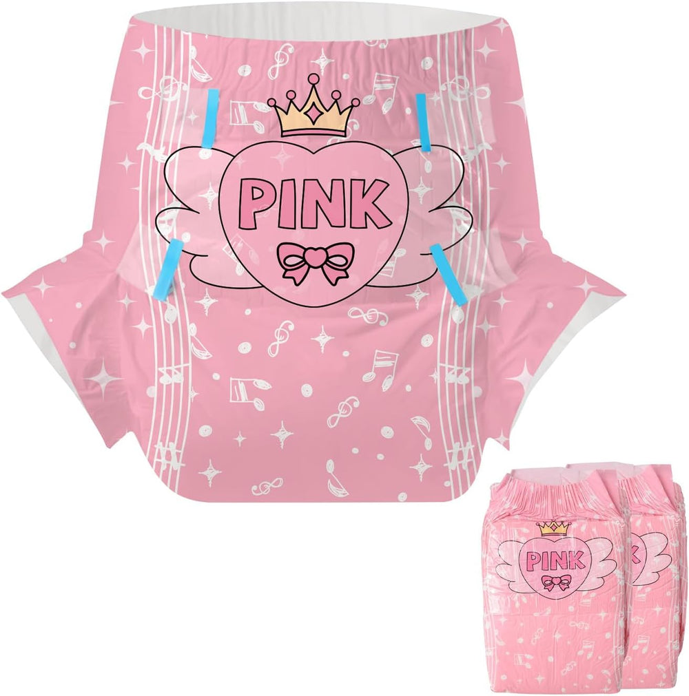 CutiePlusU Adult Diapers 2 Pack Disposable Incontinence Panties with Flaps for Women and Men Maximum Absorbency Overnight - Little Prince (Medium 71-96cm)