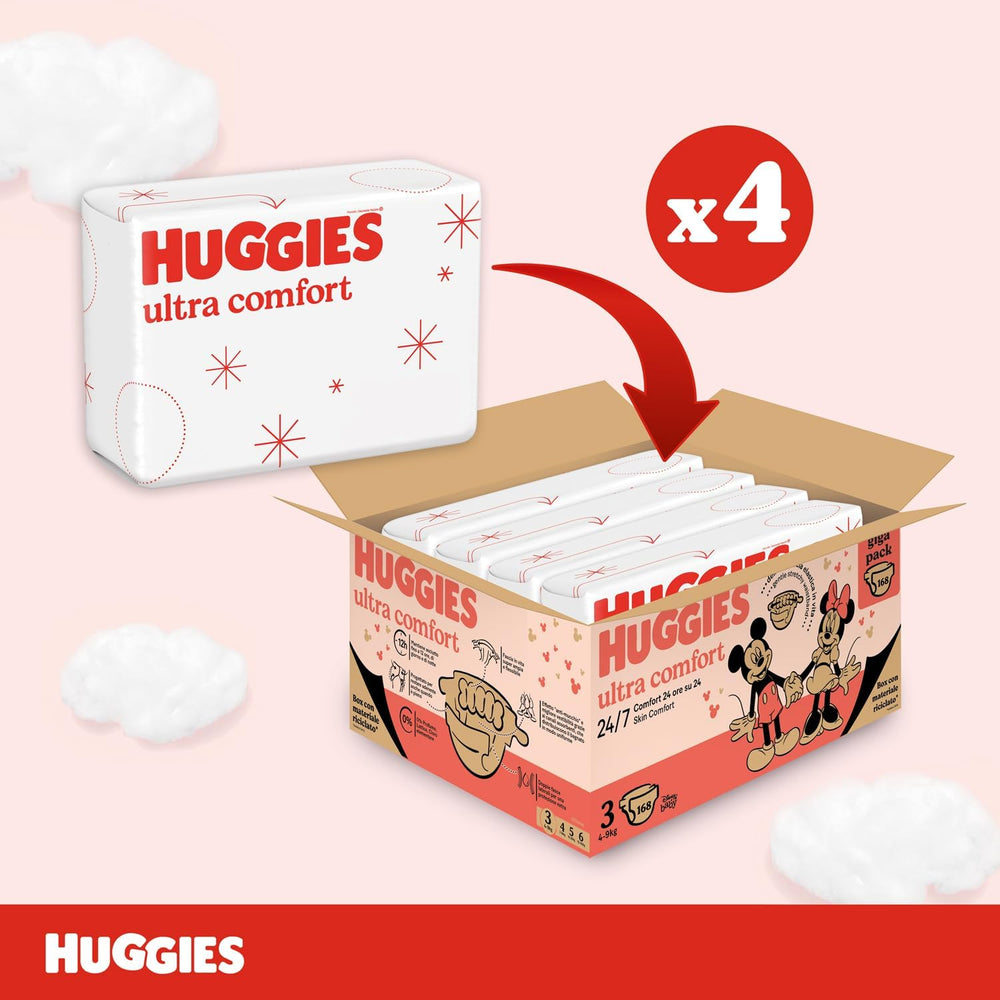Huggies Ultra Comfort diapers, size 3 (4-9 kg), Disney design, 168 pieces
