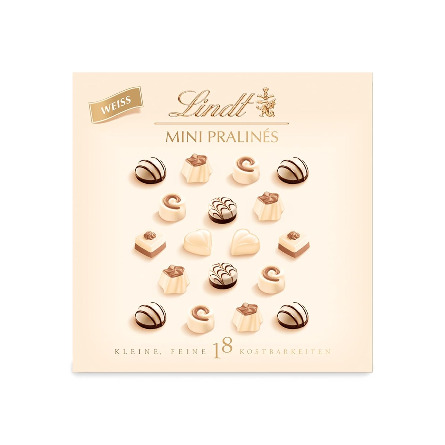 Ciocolată Lindt - Nougat Mini Pralinés, 165 grame, cutie cu 36 de praline Bomboane de Ciocolata Naty Shop 90 G Ciocolata alba