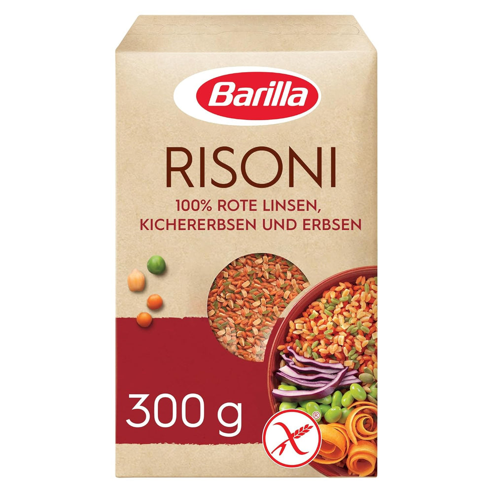 Barilla Risoni from legumes - red lentils and chickpeas, 1 pack (1 x 300g)