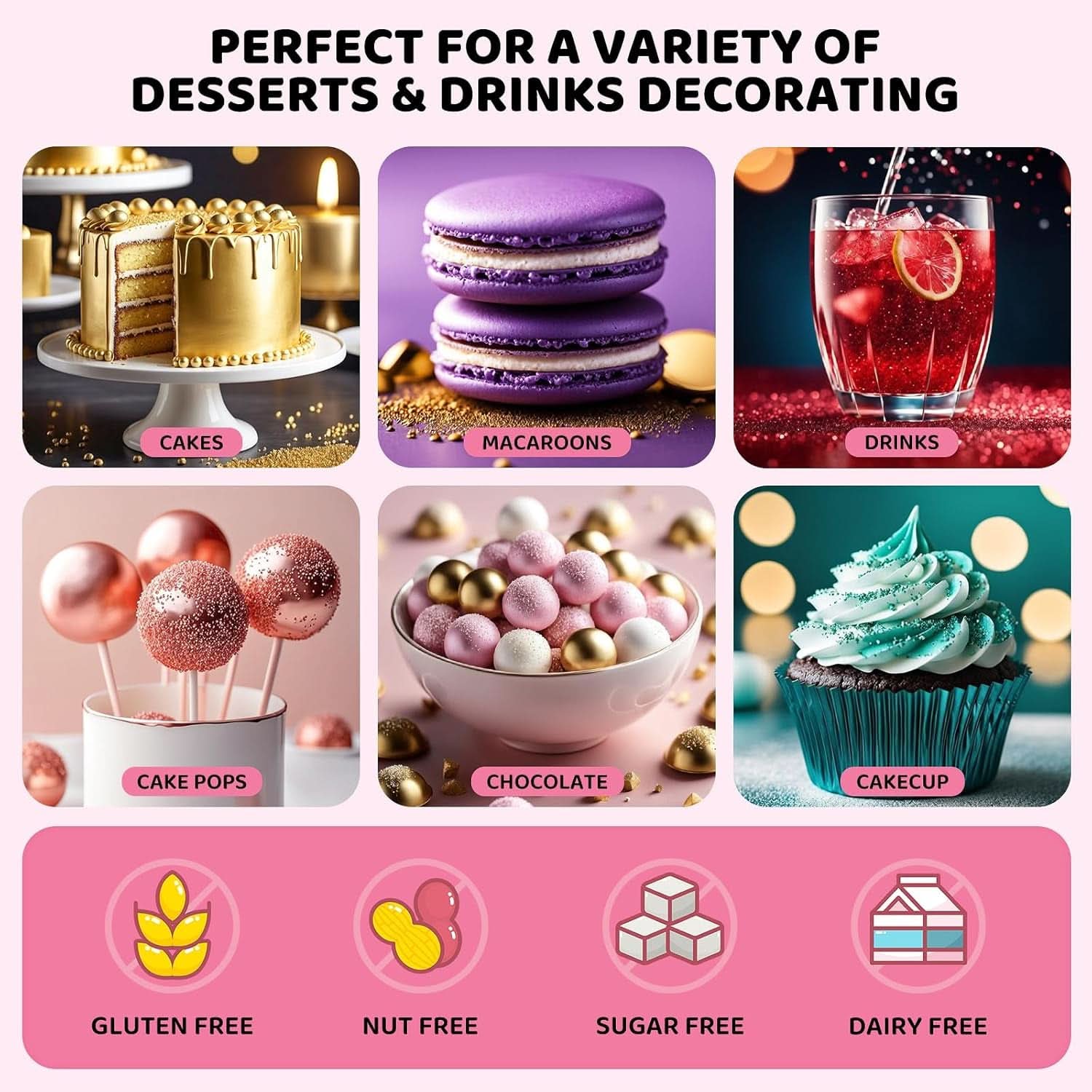 Edible glitter, 3 grams Naty Shop