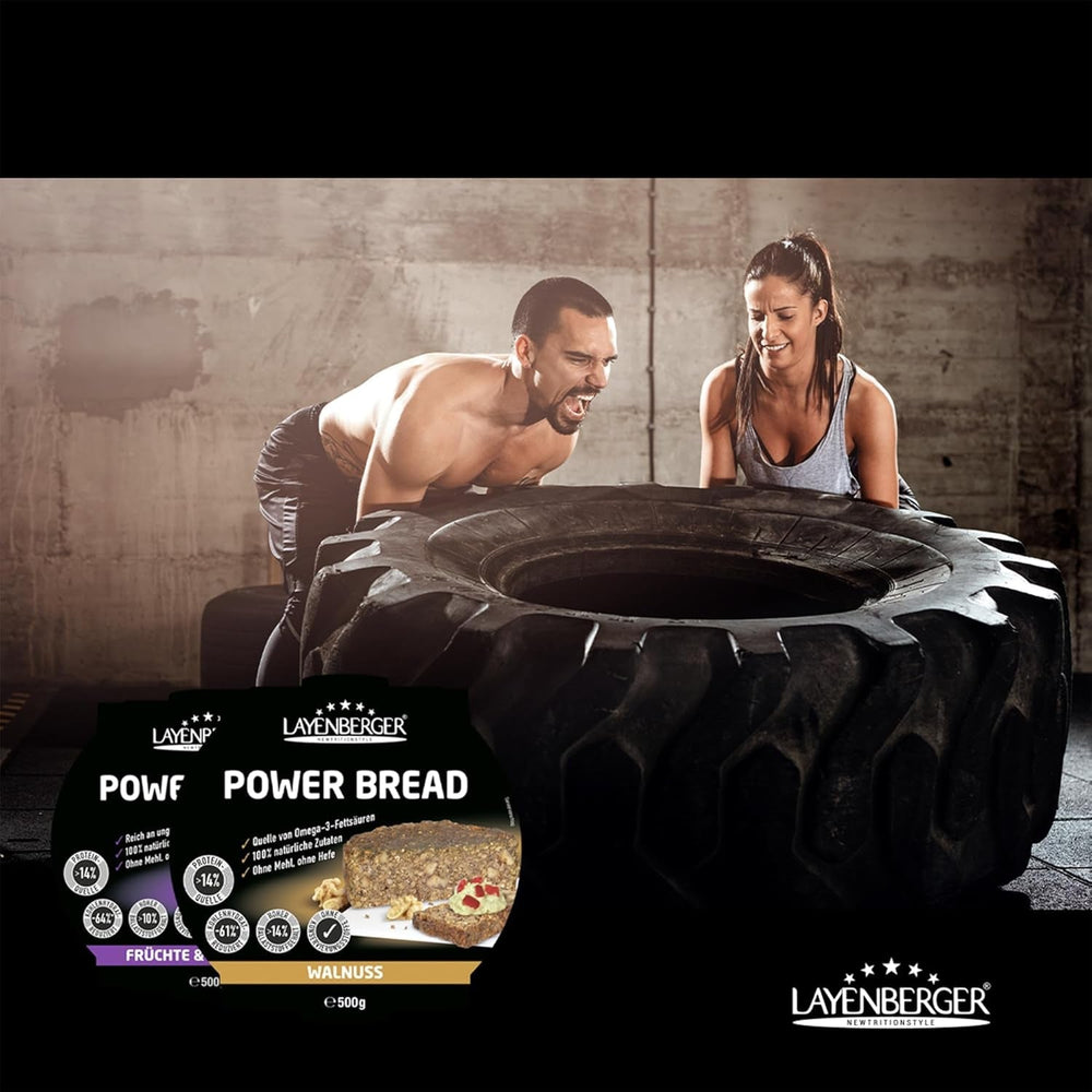 Layenberger Prower Bread Walnut, Eiweiß- Und Ballaststoffquelle, Ohne Konservierungsmittel, Ohne Hefe, Ohne Mehl, Mit 14G Protein Pro 100G, (1 X 500G) Mixture for baking and cooking Naty Shop