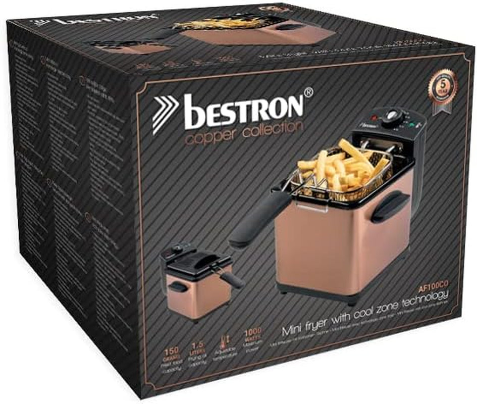 Bestron oil fryer, Mini fryer for 1 portion of fried potatoes, fish or nuggets Appliances Naty Shop