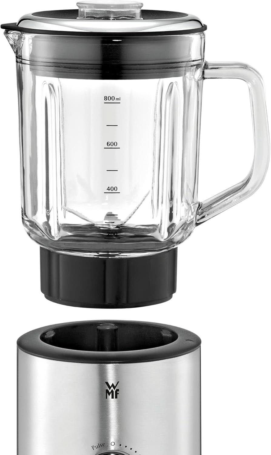 WMF Küchenminis Kompaktmixer, Mini Standmixer, 400 Watt, Standmixer Klein, Glasbehälter 0.8 L, Pulsstufe, Cromargan Matt Kitchen Naty Shop