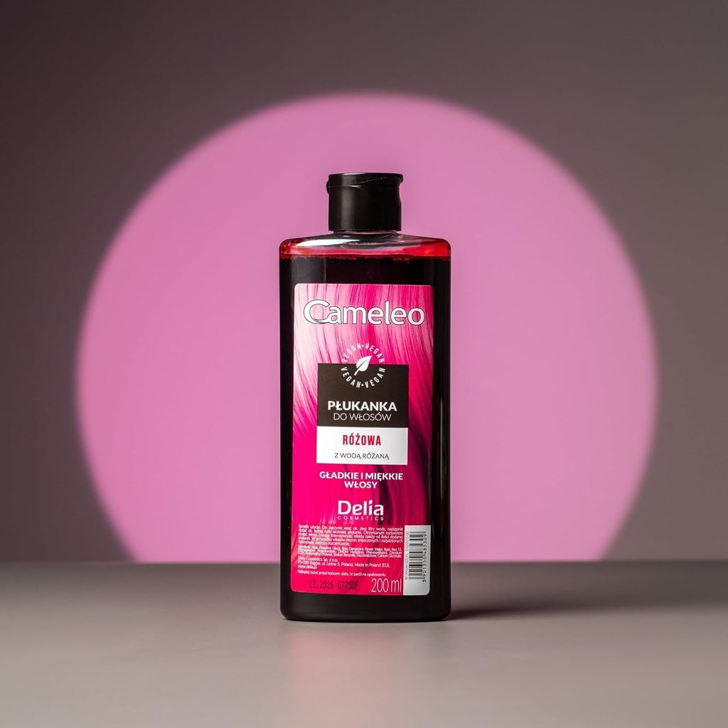 Cameleo - Tonic pentru păr roz cu apă de trandafiri, fără nuanță galbenă, culoare semipermanentă pentru păr - pentru păr blond și gri - culoare și îngrijire - fără parabeni | 200 ml Vopsea pentru par Naty Shop