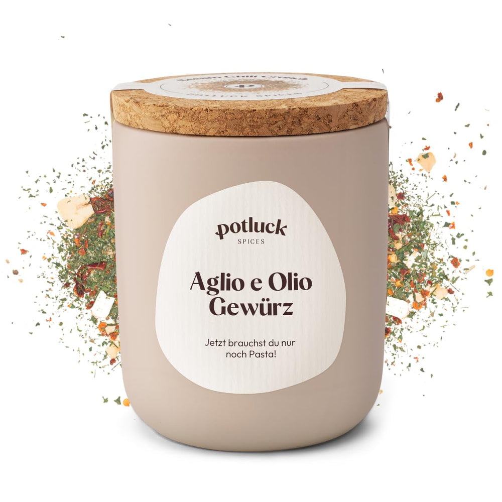 Potluck | Pasta e Pizza Kräuter | Gewürzzubereitung im Keramiktopf | 40g | Vegan, glutenfrei und mit natürlichen Inhaltsstoffen