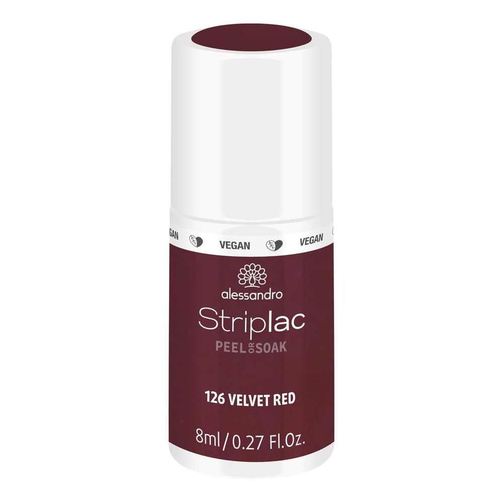 UV nail polish alessandro Striplac Elegant Ruby - Delicate and long-lasting - Easy removal thanks to peel-off removal technology - Vegan and cruelty-free - 8 ml