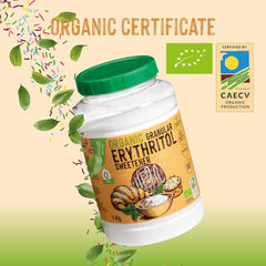 Natural organic erythritol, 10G = 7G sugar, 1 Kg Sweeteners Naty Shop