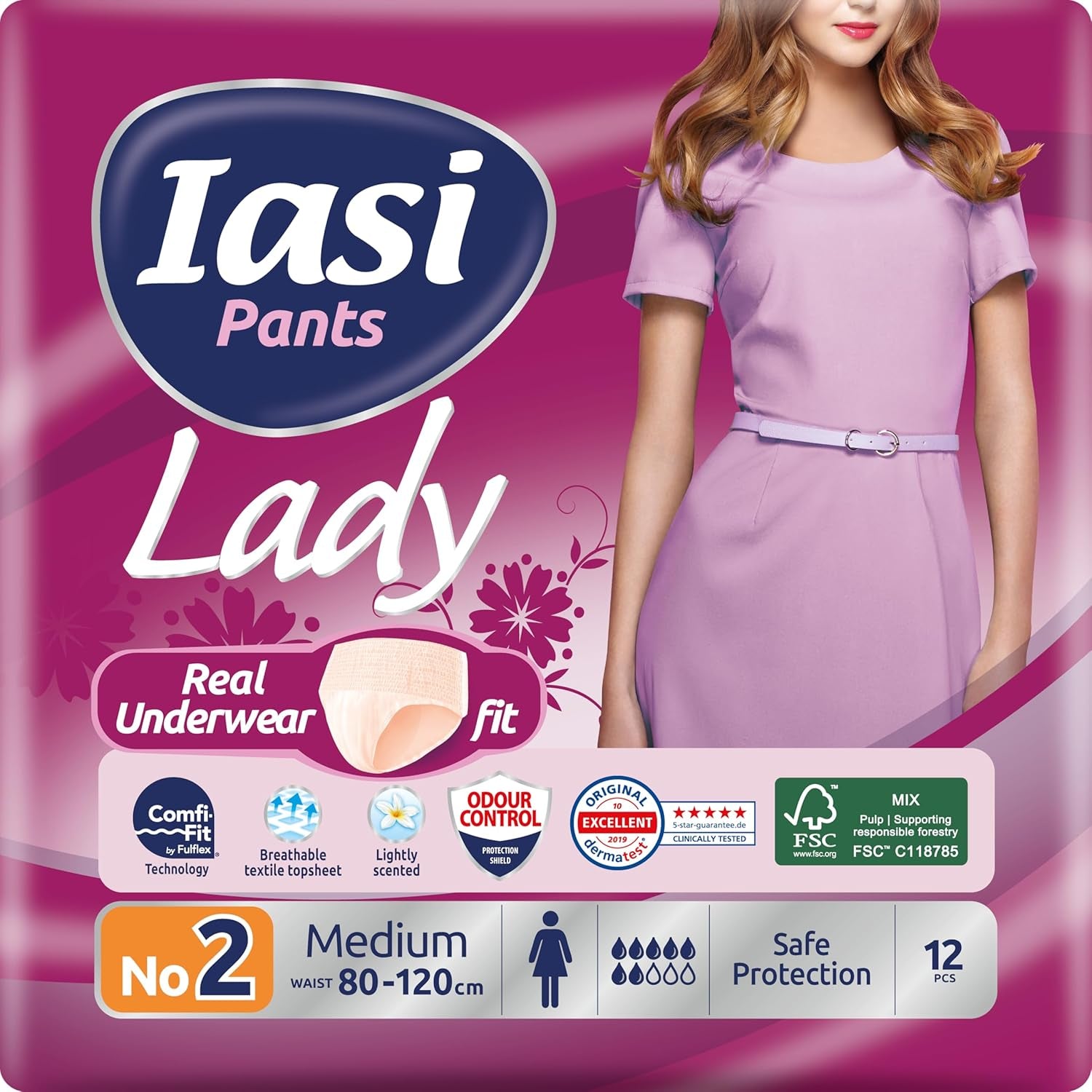 LADY Pants 48 Disposable Urinary Incontinence Pants Absorbency Plus Size S for Women 48 Pcs