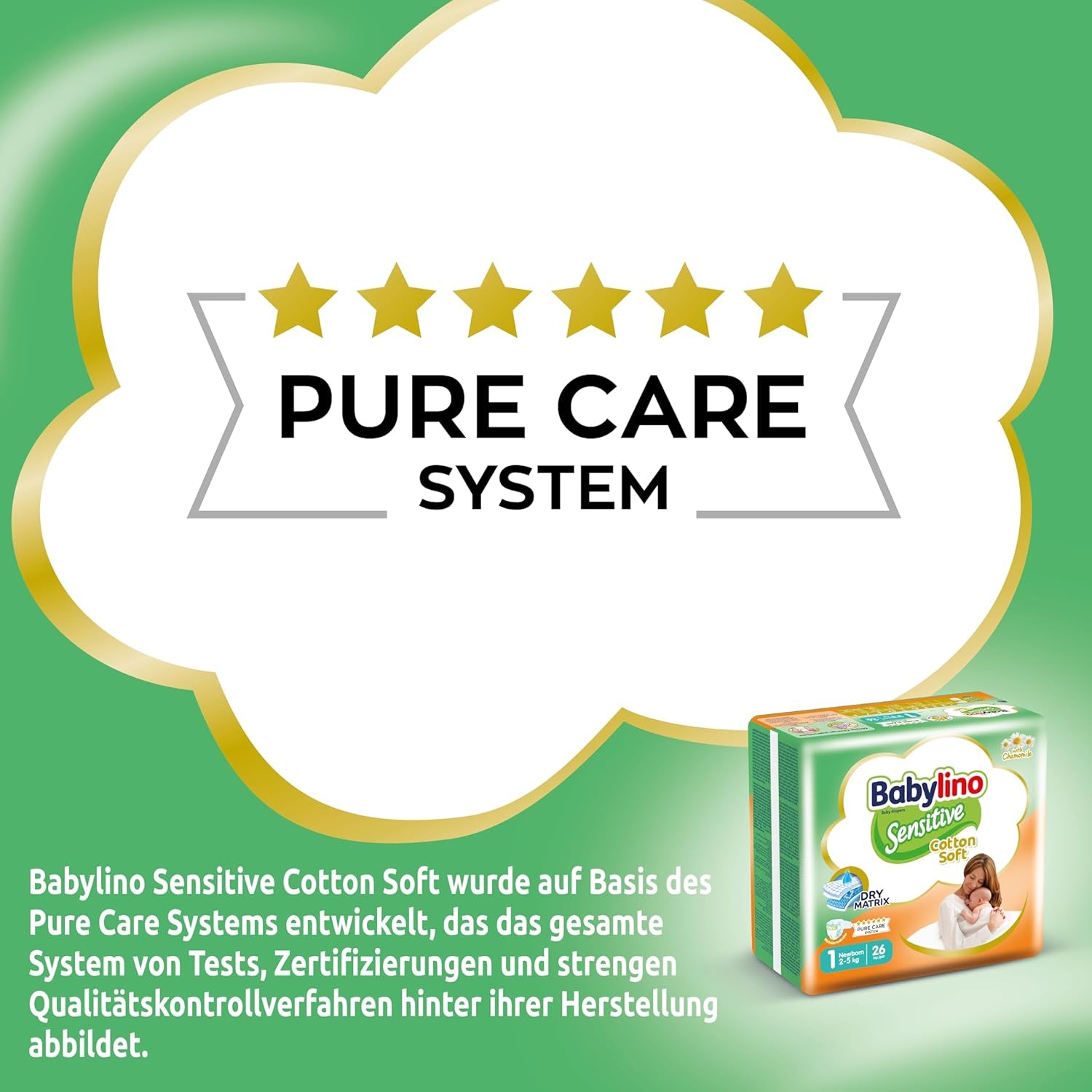 Sensitive baby diapers, size 1, newborn (2-5 kg), 26 pieces