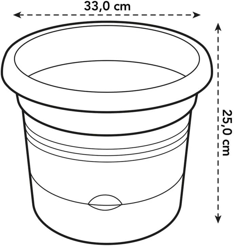 elho Green Basics Ghiveci de roșii 33 - Ghiveci de flori pentru cultivare și recoltare în aer liber - Ø 33,5 x H 26,0 cm - Negru/Negru viu