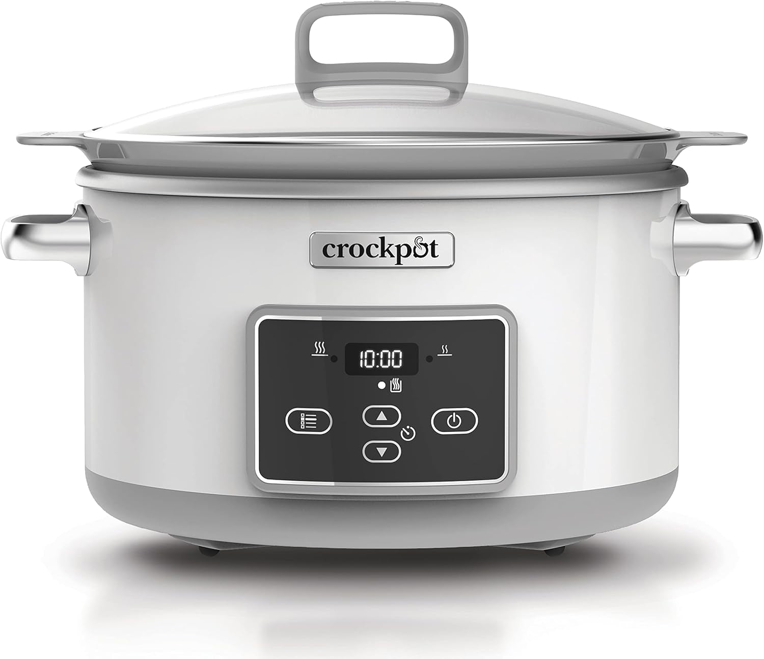 Crock-Pot Digital Slow Cooker Saute Slow Cooker with Duraceramic 5 liters, CSC026X Slow Cooker Naty Shop White 5 liters