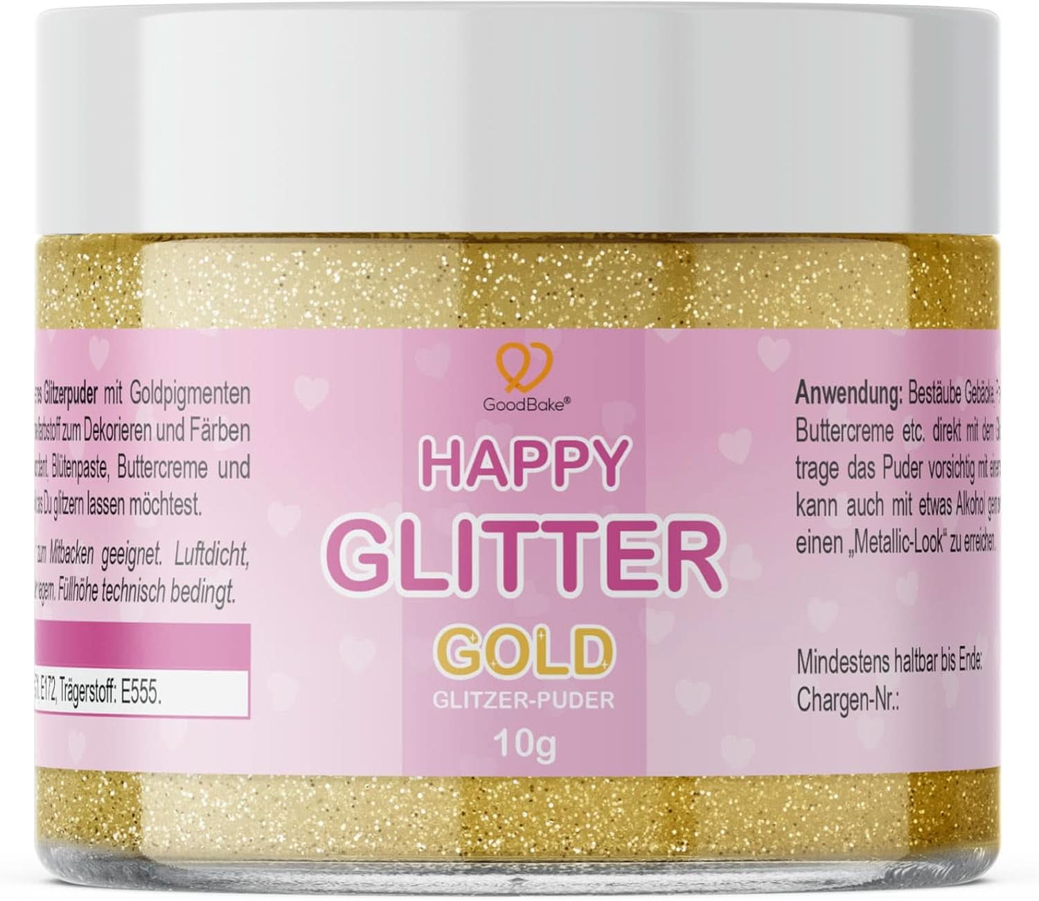 Goodbake Happy Glitter Gold - Glitter alimentar comestibil, 10 grame Glitter Naty Shop Auriu