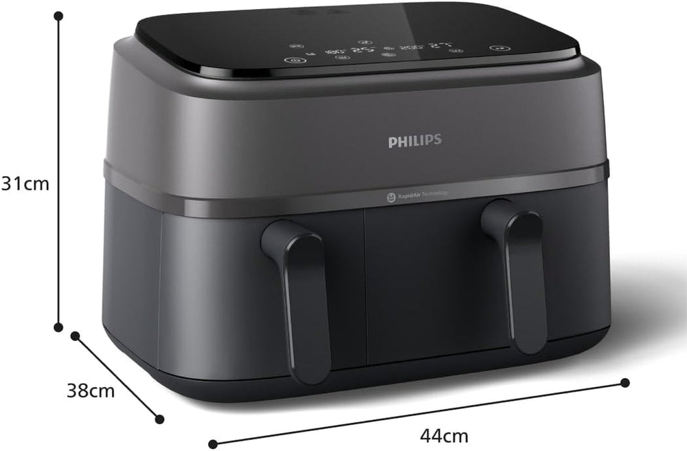 Philips Dual Basket Airfryer 3000 Series with breakfast set, 9 liters, 2 drawers Home Appliances Naty Shop