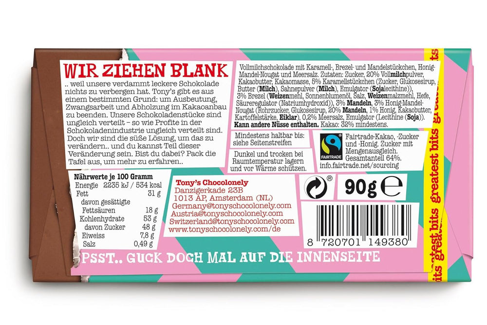 Tony's Chocolonely - Whole milk "Greatest Bits" 90g