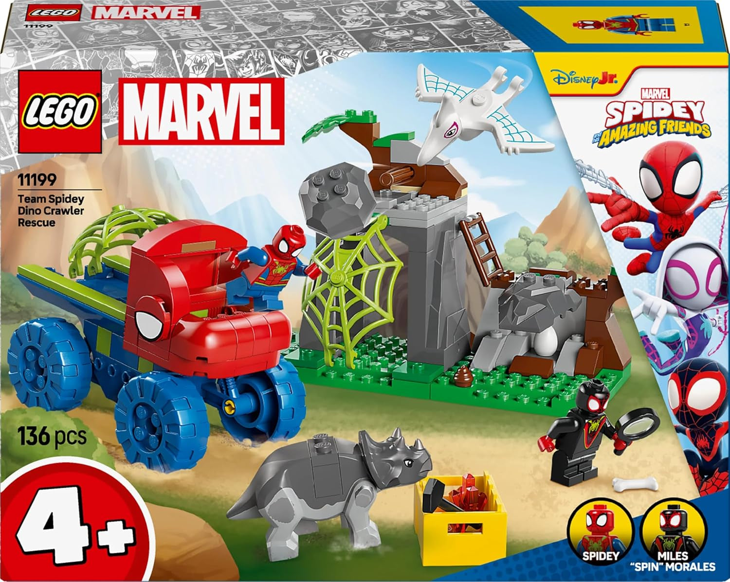 LEGO Marvel Spidey's Team on a Rescue Mission in the Dino Truck Building Toy Car for Superheroes Adventure Set for Kids 4+ Spidey and His Super Friends 11199 Building Sets Besuche den LEGO-Store