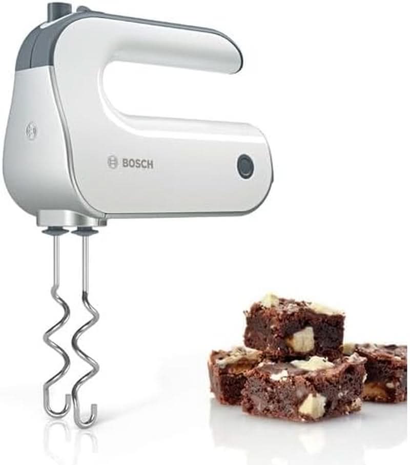 Bosch Handrührer Styline MFQ4835DE, 2X2 Rührbesen, 2 Edelstahl-Nethaken, Spülmaschinengeeignet, 575 W, Weiß Kitchen Naty Shop