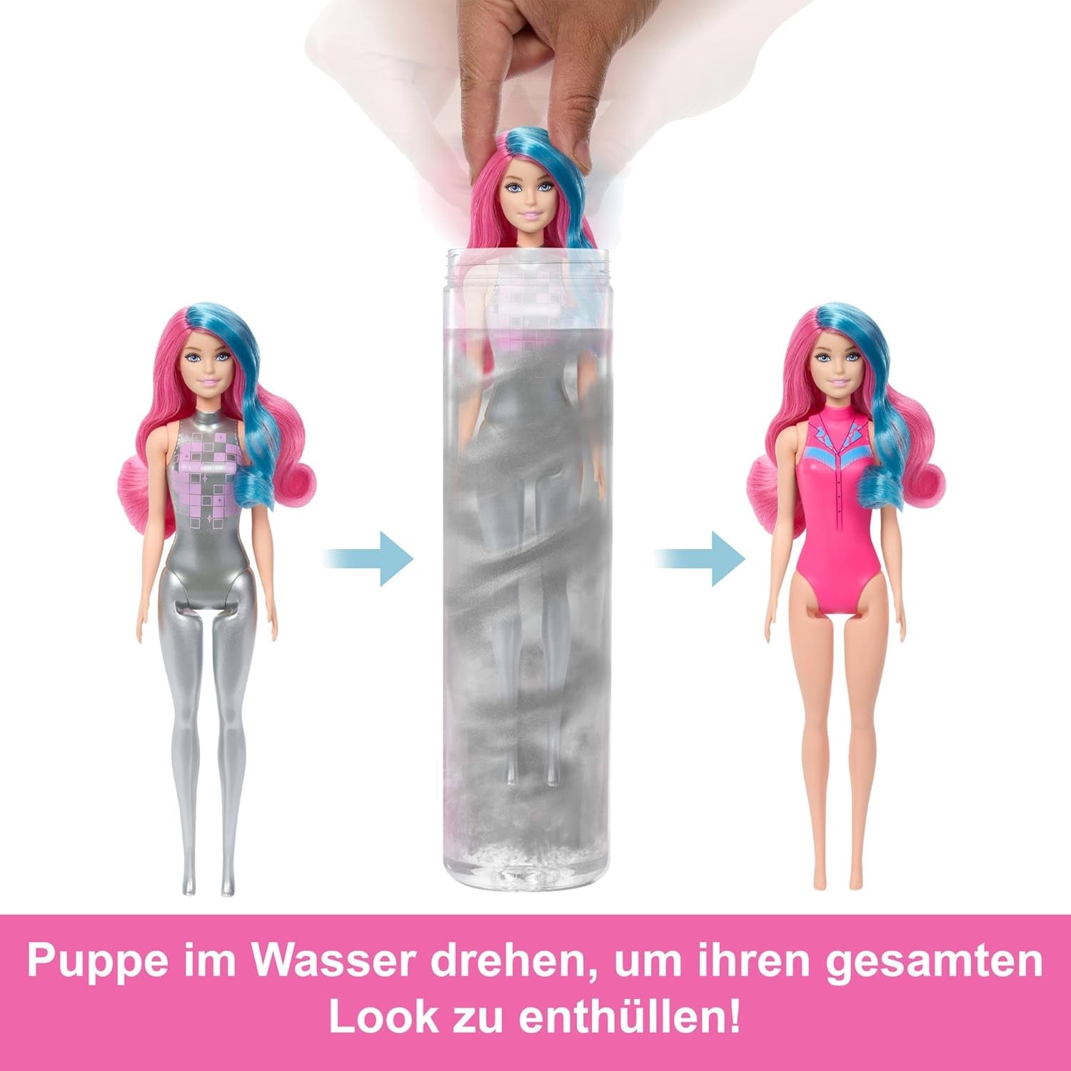 Barbie Color Reveal Fashion Doll and Accessories with 6 Surprises, Disco Star Series with Metallic Glitter and Color Changing Top (Styles May Vary), JCP01 Naty Shop Dolls