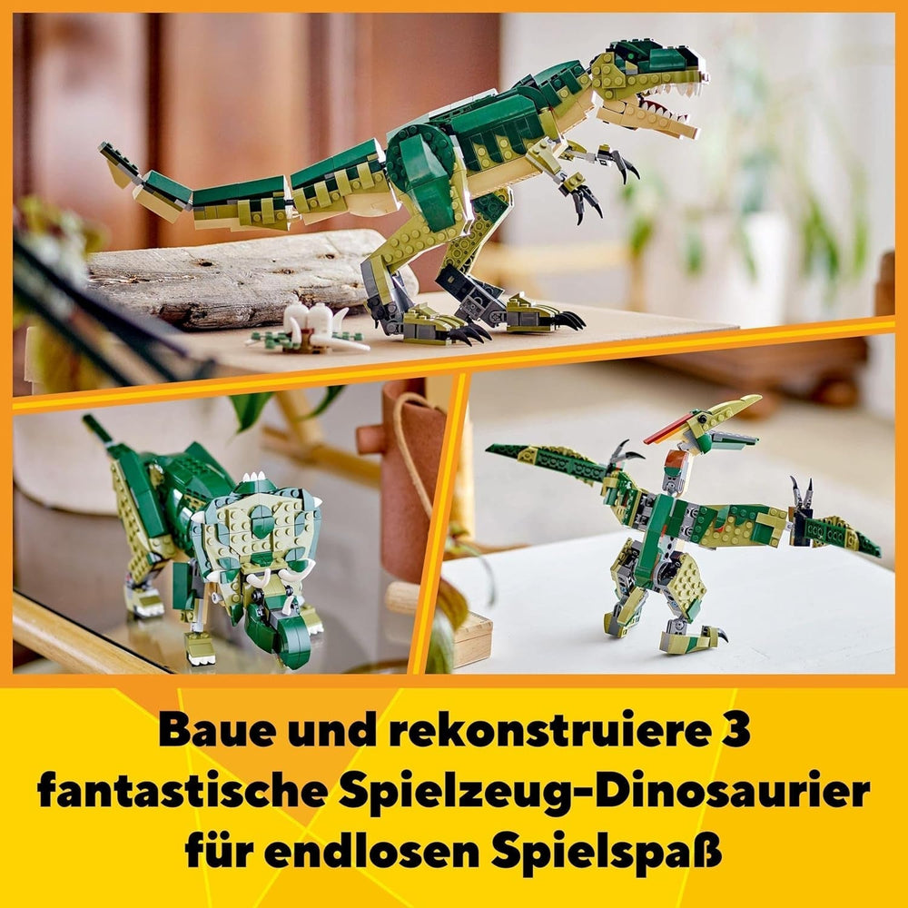 LEGO Creator T.Rex, Dino 3-in-1 Transformable Triceratops or Pterodactyl, Mobile Dinosaur Model for Kids, Gift for Boys and Girls 31151 Building Sets Besuche den LEGO-Store