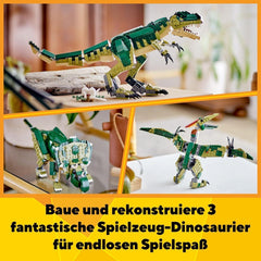 LEGO Creator T.Rex, Dino 3-in-1 Transformable Triceratops or Pterodactyl, Mobile Dinosaur Model for Kids, Gift for Boys and Girls 31151 Building Sets Besuche den LEGO-Store