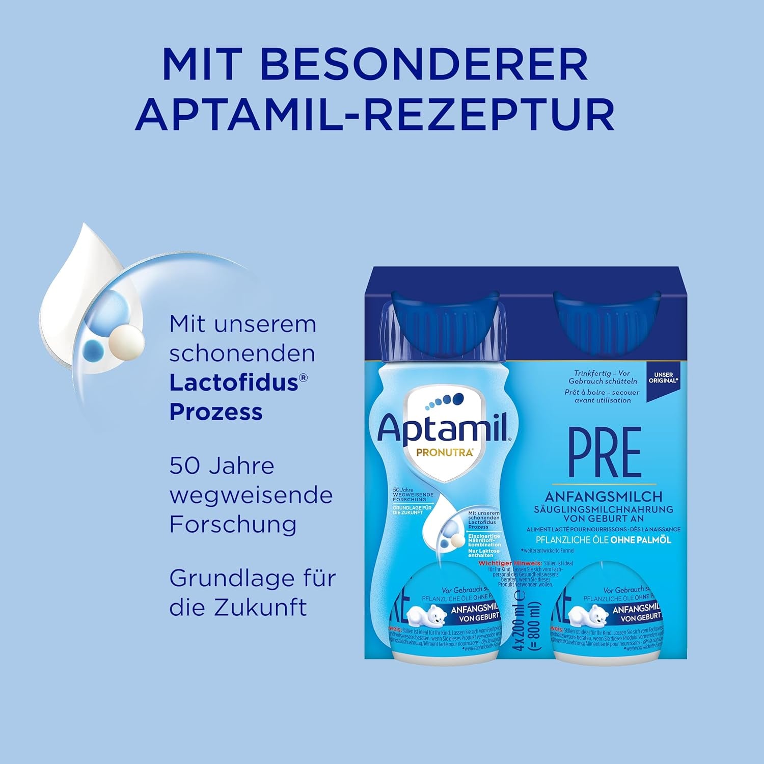 Aptamil Pronutra Pre - Infant formula from birth - With vegetable oils, without palm oil - 6 x 4 x 200 ml (4800 ml)