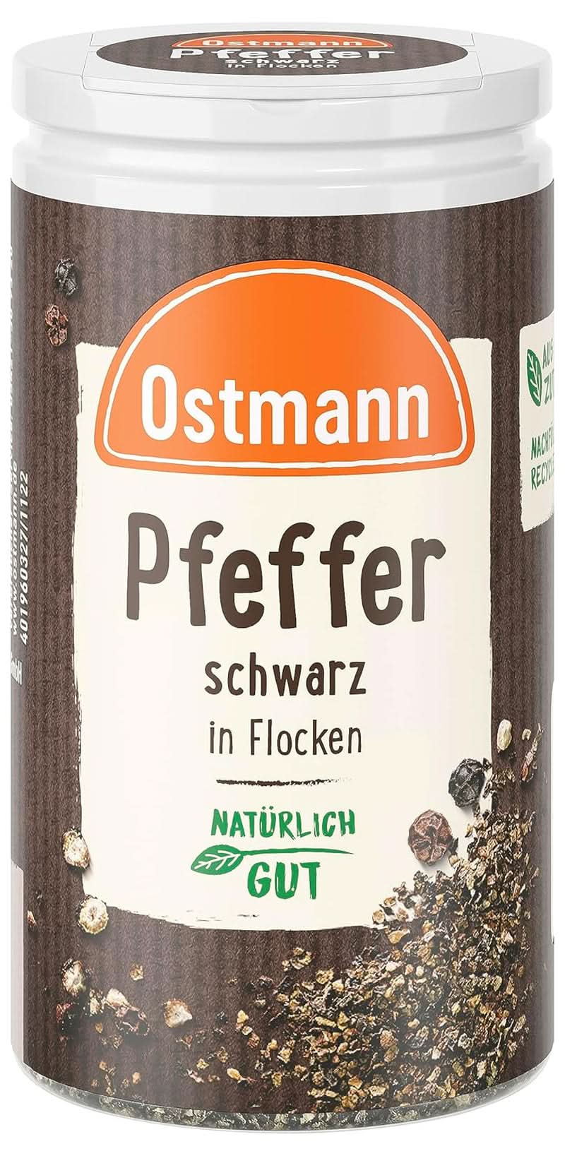Ostmann - Black pepper flakes, 25 grams Condimente Naty Shop