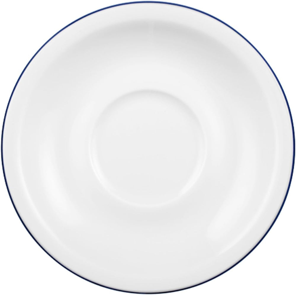 Serviciu de cafea Seltmann Weiden cu 18 piese | Serie compactă, margine albastră | Setul include 6 farfurii pentru micul dejun, 6 cești de cafea și 6 farfurioare, albastre