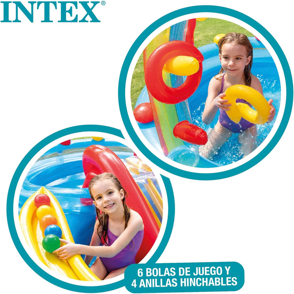 Intex Rainbow Ring Play Center - Children's above ground pool - Children's pool - 297 x 193 x 135 cm - For 3+ years 57453NP Multicolor 297x193x135 cm