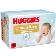 Huggies Pure Extra Care Sensitive Baby Wipes, 99% Water, Plastic Free, Fragrance Free