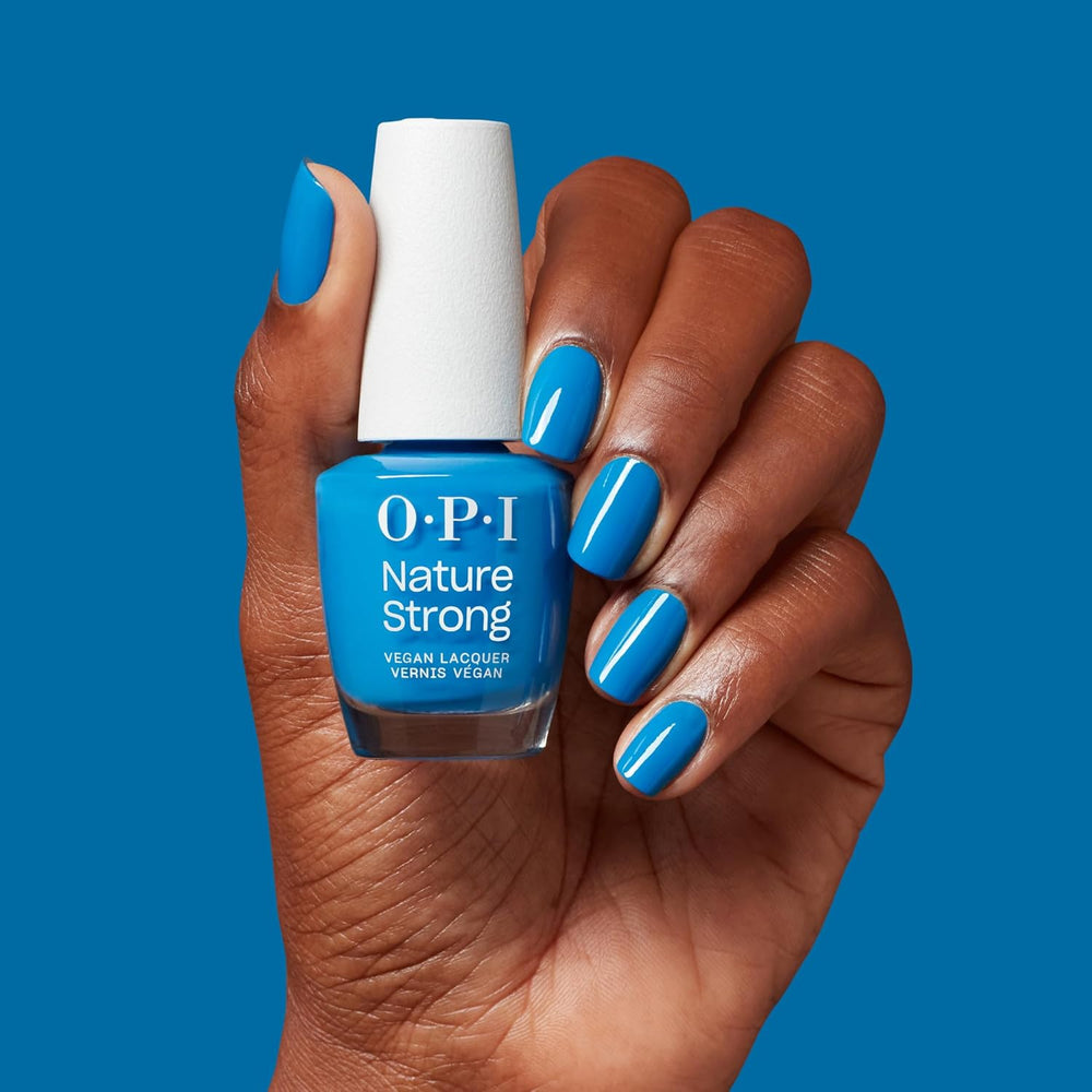OPI Nature Strong Fresh as a Blue Daisy - Blue Nail Polish - Intense Shine and 7 Day Hold | Long Lasting Color for Your Nails | 15 ml
