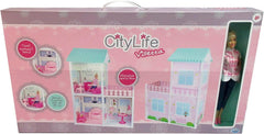 City Life - Villetta with 3 rooms and accessories Playset size assembled 61 X 40 X 78 Cm Dollhouses Naty Shop