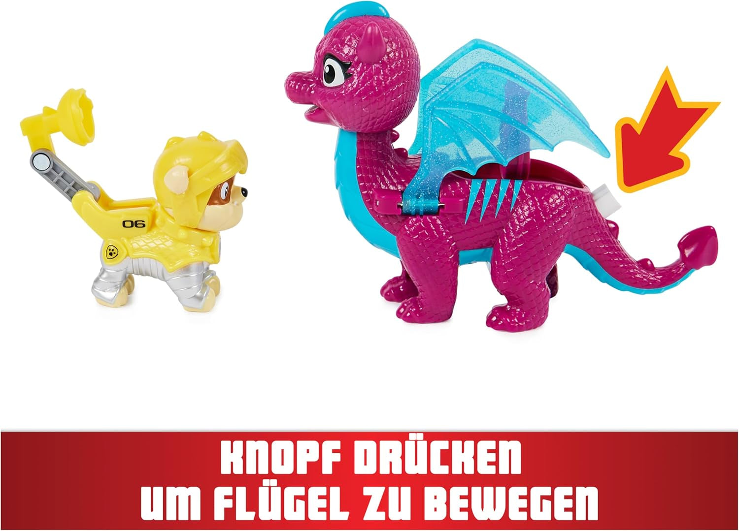 Paw Patrol, Rescue Knights Rubble și Dragon Blizzie set de figurine de acțiune, jucărie potrivită pentru copii cu vârsta de 3 ani și peste Action figures Naty Shop