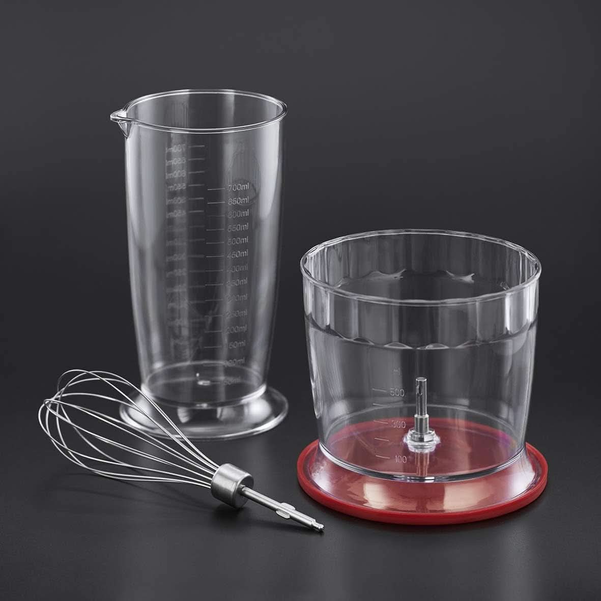 Russell Hobbs Stabmixer [3-In-1: Pürierstab/Zerkleinerer, Mixer- & Schneebesenaufsatz] Desire Rot (Bpa-Free & Spülmaschinenfestes Zubehör, Für Smoothie, Suppen Saucen, Joghurt Babynahrung) 24700-56 Kitchen Naty Shop