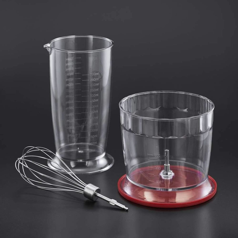 Russell Hobbs Stabmixer [3-In-1: Pürierstab/Zerkleinerer, Mixer- & Schneebesenaufsatz] Desire Rot (Bpa-Free & Spülmaschinenfestes Zubehör, Für Smoothie, Suppen Saucen, Joghurt Babynahrung) 24700-56 Kitchen Naty Shop