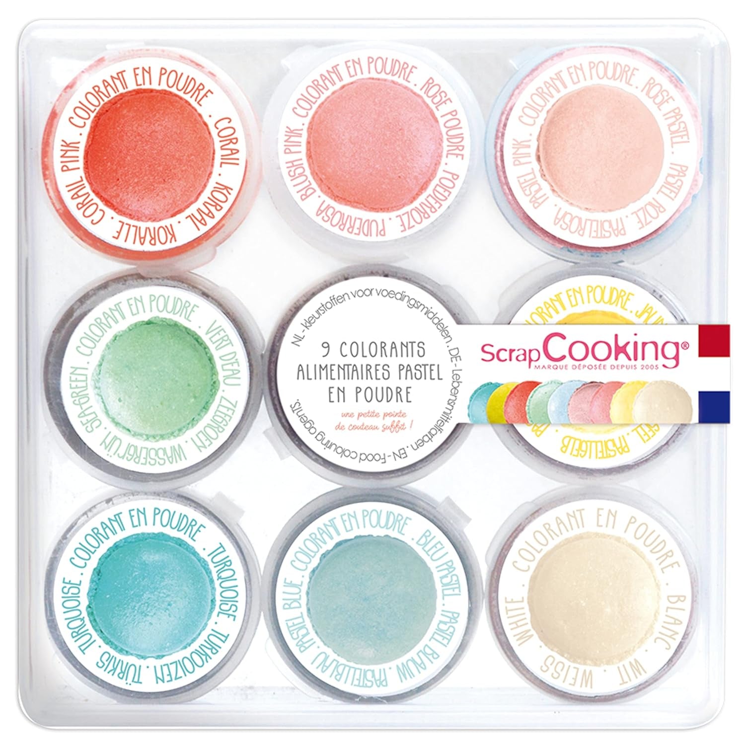 ScrapCooking - Set of 9 powder dyes, pastel shades, 15 grams total Naty Shop