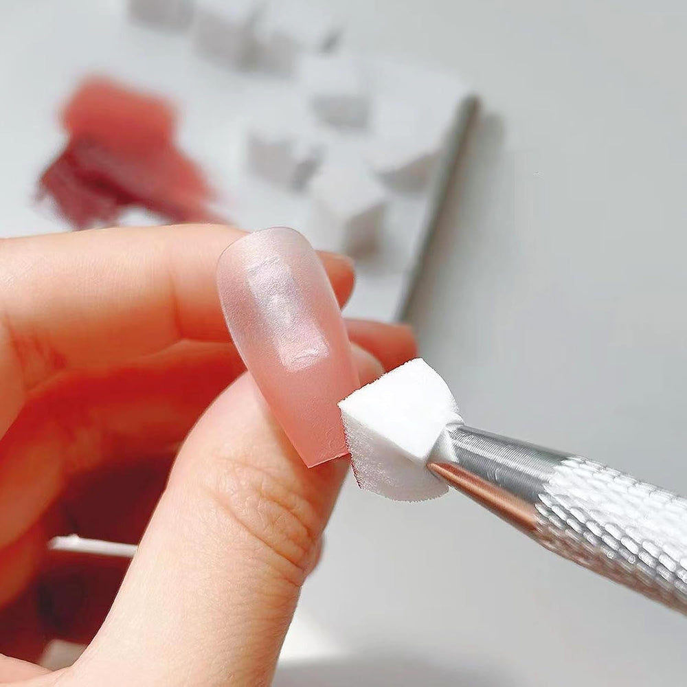 100 Stück Nail Art Schwamm Mit Piercing Zange,Nail Art Zubehör Schwamm Mit Piercing Kugel Aufdreher,Sponge Brush Applikator,Nagelkunst-Rendering-Werkzeuge,Für Gradient Nail Art Patterns Erstellen.