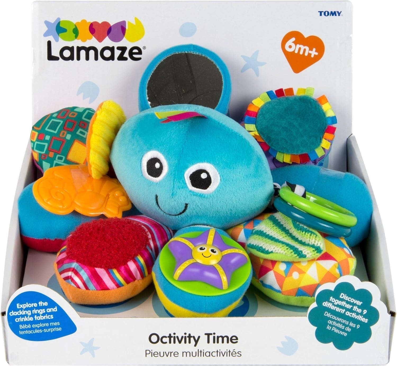 LAMAZE Octivity Time Baby Jucărie senzorială, bebeluș moale pentru joacă și descoperire, Octopus Toddler potrivit de la 6 luni, băieți și fete de peste 1 an Jucarii Bebe Naty Shop