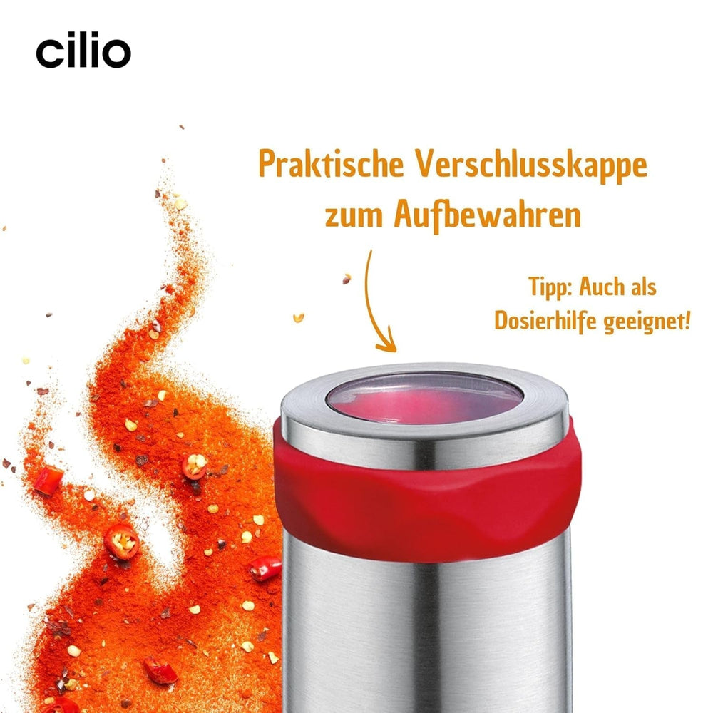 Cilio PICCANTE hot pepper grinder, Ø 6.5 cm, H: 14.5 cm, with closing lid Grinders and Slicers Naty Shop